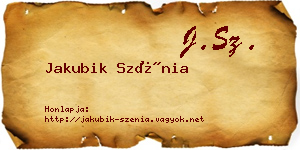 Jakubik Szénia névjegykártya